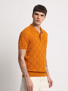 THE BEAR HOUSE Checkered Men Polo Neck