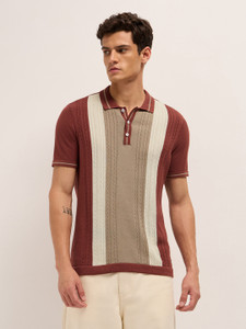 THE BEAR HOUSE Colorblock Men Polo Neck