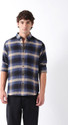 THE BEAR HOUSE Men Checkered Casual Blue
