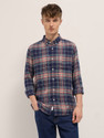 THE BEAR HOUSE Men Checkered Casual Blue