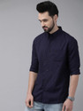 THE BEAR HOUSE Men Checkered Casual Blue