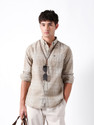 THE BEAR HOUSE Men Checkered Casual Brown