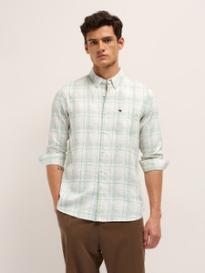 THE BEAR HOUSE Men Checkered Casual Cream