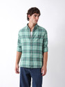 THE BEAR HOUSE Men Checkered Casual Green