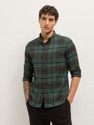 THE BEAR HOUSE Men Checkered Casual Green