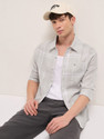 THE BEAR HOUSE Men Checkered Casual Grey