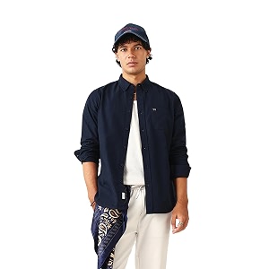 THE BEAR HOUSE Men Cotton Solid Slim