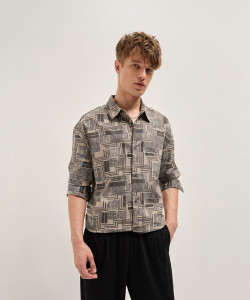 THE BEAR HOUSE Men Printed Casual Beige