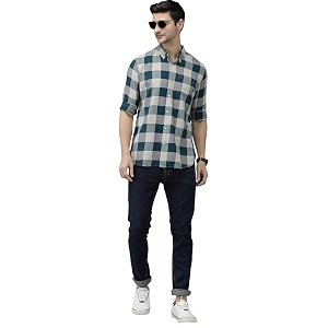 THE BEAR HOUSE Mens Cotton Teal Blue