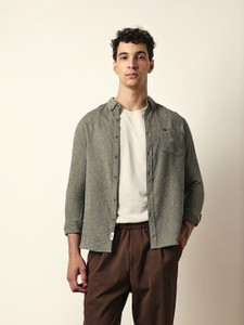THE BEAR HOUSE Men Self Design Casual