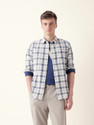THE BEAR HOUSE Men Checkered Casual Blue