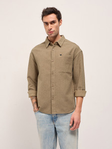 THE BEAR HOUSE Men Solid Casual Beige
