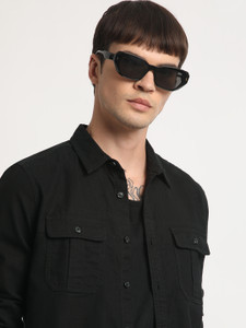 THE BEAR HOUSE Men Solid Casual Black
