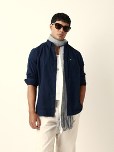 THE BEAR HOUSE Men Solid Casual Blue