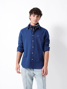 THE BEAR HOUSE Men Solid Casual Blue