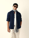 THE BEAR HOUSE Men Solid Casual Blue