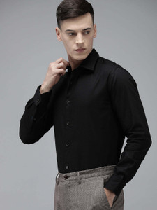THE BEAR HOUSE Men Solid Formal Black