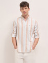 THE BEAR HOUSE Men Striped Casual Beige