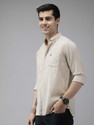 THE BEAR HOUSE Men Striped Casual Beige