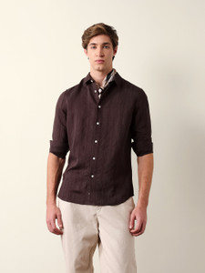 THE BEAR HOUSE Men Striped Casual Brown