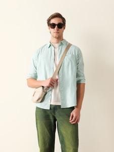 THE BEAR HOUSE Men Striped Casual Green