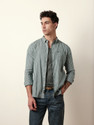 THE BEAR HOUSE Men Striped Casual Green