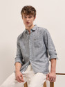 THE BEAR HOUSE Men Striped Casual Grey Shirt