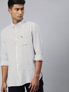 THE BEAR HOUSE Men Striped Casual White
