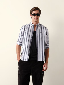 THE BEAR HOUSE Men Striped Casual White