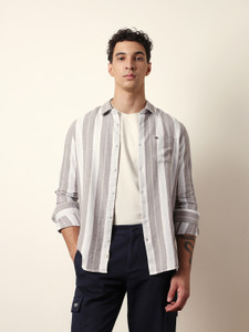 THE BEAR HOUSE Men Striped Casual White