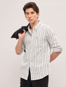 THE BEAR HOUSE Men Striped Casual White