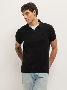 THE BEAR HOUSE Self Design Men Polo
