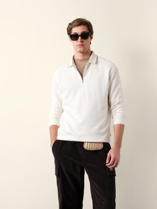 THE BEAR HOUSE Self Design Men Polo