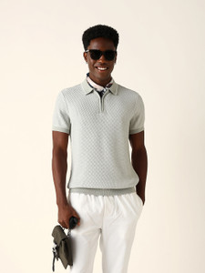 THE BEAR HOUSE Self Design Men Polo