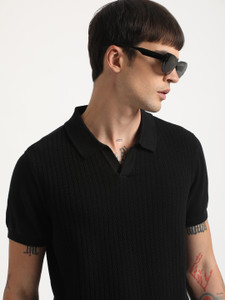 THE BEAR HOUSE Self Design Men Polo