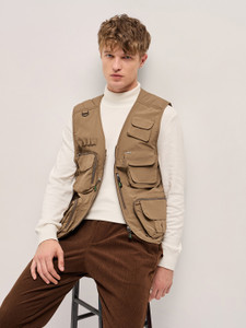 THE BEAR HOUSE Sleeveless Solid Men Jacket