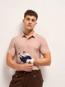 THE BEAR HOUSE Solid Men Polo Neck Pink T-Shirt