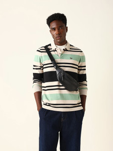 THE BEAR HOUSE Striped Men Polo Neck