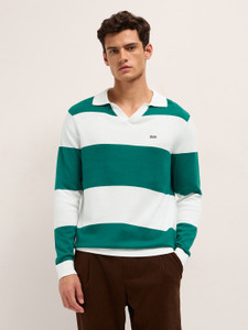 THE BEAR HOUSE Striped Men Polo Neck
