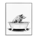 Bear in Tub Rustic Bathroom, 11 x 14 Inch Framed Giclée Print