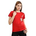 bearbrother Women Regular Fit Printed Red Half