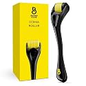 The Beard Club Derma Roller for Face, Body and Scalp - Microneedling for Men and Women with 540 Titanium Microneedles - Beard Roller &amp; Micro Needling Scalp Hair - Black &amp; Yellow