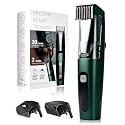 Vacuum Beard Trimmer for Men| USB-C Grooming Kit(A-Black), Fast Type-C Charging