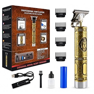 beard trimmer for men  professional hair clipper adjustable blade clipper and shaver close cut precise hair machine  body trimmer metal body
