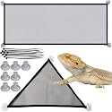 Bearded Dragon Hammock Climbing, Reptile Tank Accessories, Bearded Dragon Hammocks Large Tank Bed Enrichment Cage, Lounger Bed Rest Habitat Décor for Lizard Leopard Gecko (Hammock Kit, 28" x 10")