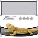 Bearded Dragon Hammock Large Tank Bed, Mesh Lounger with Suction Cups & Cable Ties, Reptile Basking Ramp/Bed, Fits Bearded Dragons & Leopard Geckos (Rectangle, 28" x 10")