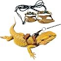 Bearded Dragon Harness and Leash Adjustable(M,L,XL) - Soft Leather Reptile Lizard Leash Accessories for Bearded Dragon, Lizard and Other Small Pets (2PC（M/L）)