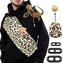 Bearded Dragon Leash and Harness Set, Bearded Dragon Accessories(Include Leopard Print Chest Pack, Lizard Clothing＆Leash, Small Straw Hat), Beardeds Dragon Decor Suit for Outdoor Travel