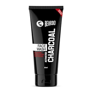 beardo activated charcoal face wash for men 50ml  for deep pore cleaning and removes dirt  face wash for acne and pimples  face wash for oily skin
