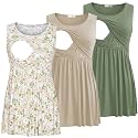 Bearsland Women's Maternity Nursing Tank Tops Sleeveless Scoop Neck Breastfeeding Shirt